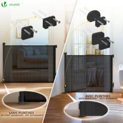 Barriere De Securite Retractable HAUTE 180x96cm Noir(Barriere De Securite Retractable Haute 180x96cm Noir) -Boutique Vounot 5 b0460c60 4303 4cae a15e 85f4410284a4