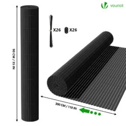 Canisse PVC Brise Vue Renforce Avec Attaches De Fixation 90x300cm Gris(Canisse Pvc Brise Vue Renforce Avec Attaches De Fixation 90x300cm Gris) -Boutique Vounot 5 b838304a 1fd6 4c35 bb8e 4eb55b7f4dc4