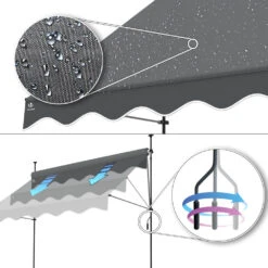 Auvent Retractable Manuel Sans Percage 200cm Gris(Auvent Retractable Manuel Sans Percage 200cm Gris) -Boutique Vounot 5 cd9d6df1 fda1 48ec b8c8 296c527aaaf5