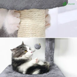 Arbre à Chat 138cm Avec Griffoir Plateforme Niche Et Capsule Spatiale Gris(Arbre A Chat 138cm Avec Griffoir Plateforme Niche Et Capsule Spatiale Gris) -Boutique Vounot 5 cff3de89 01f1 4ff6 bf02 f2e1756a2300