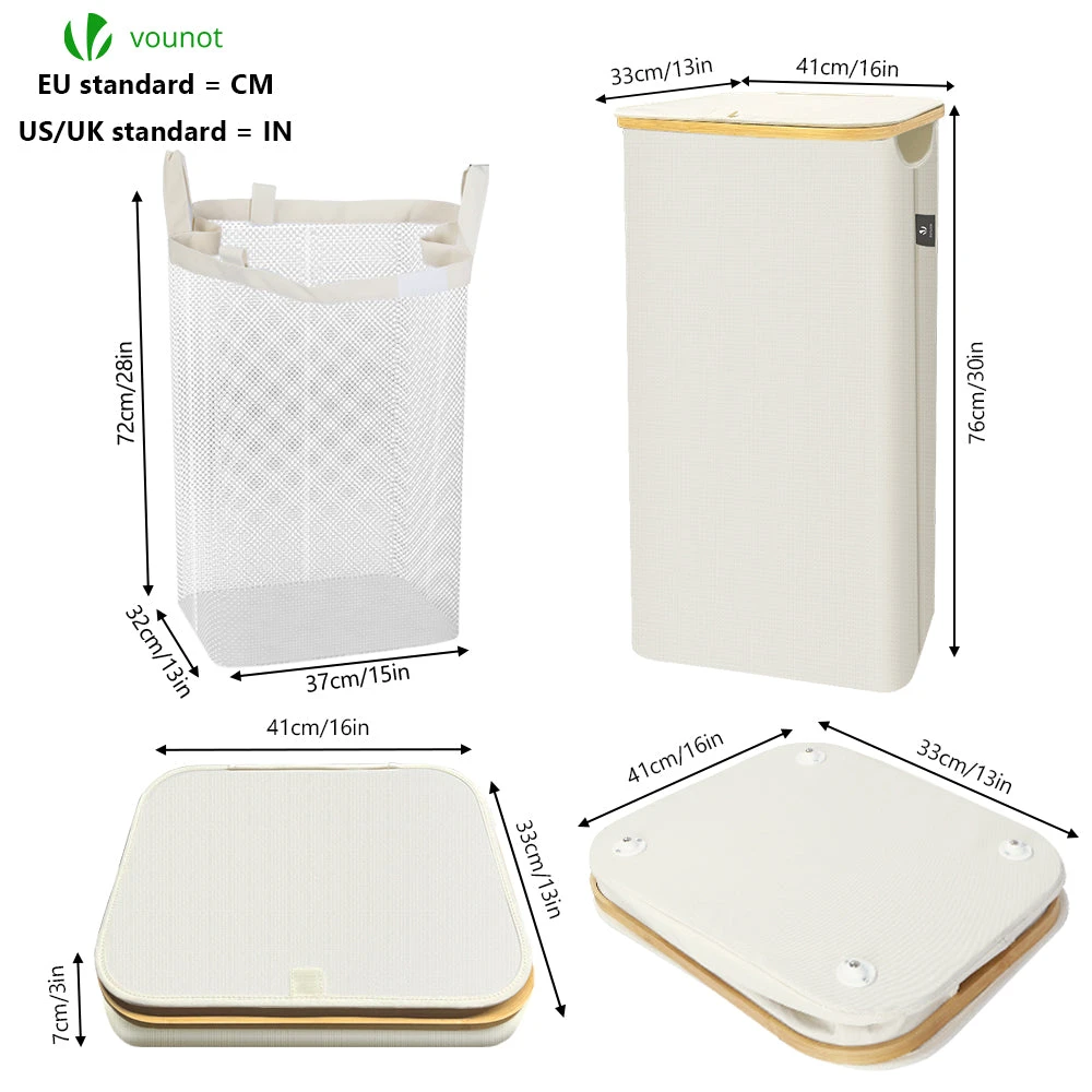 Panier A Linge Pliable 100L Avec Sac Intérieur Cadre Bambou Et Couvercle Beige(Panier A Linge Pliable 100l Avec Sac Interieur Cadre Bambou Et Couvercle Beige) 5 Panier A Linge Pliable 100L Avec Sac Intérieur Cadre Bambou Et Couvercle Beige(Panier A Linge Pliable 100l Avec Sac Interieur Cadre Bambou Et Couvercle Beige) – Image 5