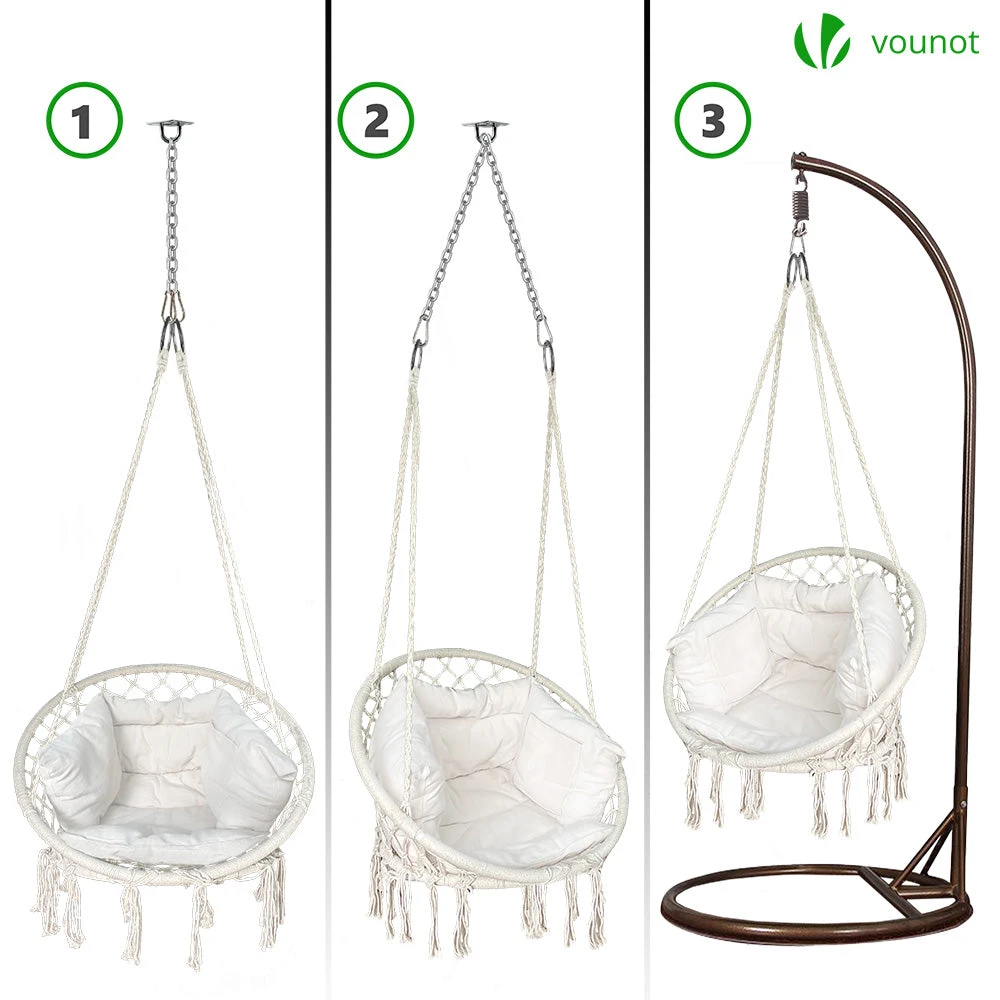 Fauteuil Suspendu Avec Coussin Beige(Fauteuil Suspendu Avec Coussin Beige) 5 Fauteuil Suspendu Avec Coussin Beige(Fauteuil Suspendu Avec Coussin Beige) – Image 5