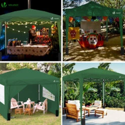 Tonnelle De Jardin 3x3m Pliable Avec Portes Et Fenêtres Vert(Tonnelle De Jardin 3x3m Pliable Avec Portes Et Fenetres Vert) -Boutique Vounot 5 e3570fd3 be81 48f2 9400 7047a4390dc9