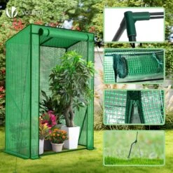 Serre De Jardin Serre Tomates Avec Grande Porte Enroulable Bache PE Renforcee 135g/m2 100x50x150cm Vert(Serre De Jardin Serre Tomates Avec Grande Porte Enroulable Bache Pe Renforcee 135g M2 100x50x150cm Vert) -Boutique Vounot 5 e6ae1b59 a3b9 47bf 897e d684002caef7