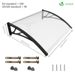 Auvent De Porte Marquise 120x80 Cm Transparent En Polycarbonate Anti UV Noir(Auvent De Porte Marquise 120x80 Cm Transparent En Polycarbonate Anti Uv Noir 1) -Boutique Vounot 5 eb975fd8 42be 4338 9ba2 ab8c79cd6fb0