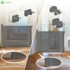 Barriere De Securite Retractable HAUTE 180x96cm Gris(Barriere De Securite Retractable Haute 180x96cm Gris) -Boutique Vounot 5 fd4b25eb d23c 453a 9b30 159308997068