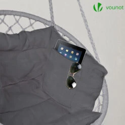 Fauteuil Suspendu Avec Coussin Gris(Fauteuil Suspendu Avec Coussin Gris) -Boutique Vounot 6