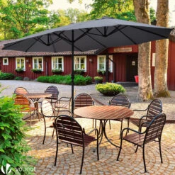 Parasol Jardin Double Aluminium 270 X 460 Cm Gris(Parasol Jardin Double Aluminium 270 X 460 Cm Gris) -Boutique Vounot 6 004fe185 e114 4cd2 88b1 d7ec3e804b1c