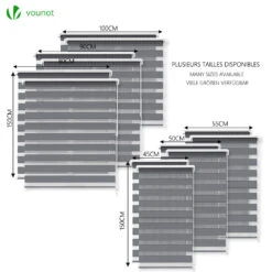 Lot De 2 Store Enrouleur Jour Nuit Double 90x150cm Gris(Lot De 2 Store Enrouleur Jour Nuit Double 90x150cm Gris) -Boutique Vounot 6 02daad51 ff33 4243 b928 272ab16e6308