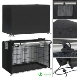 Cage Pour Chien Pliable Avec 2 Portes Verrouillable Plateau Amovible Et Housse De Protection 122x75x81cm(Cage Pour Chien Pliable Avec 2 Portes Verrouillable Plateau Amovible Et Housse De Protection 122x75x81cm) -Boutique Vounot 6 07d4f20b a28a 4bfb 9506 bddc956bc557