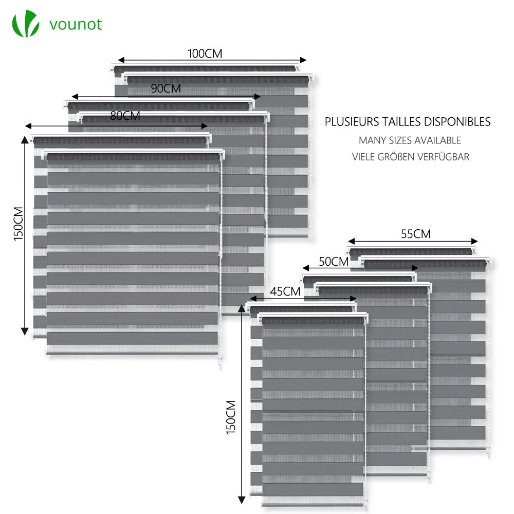 Lot De 2 Store Enrouleur Jour Nuit Double 45x150cm Gris(Lot De 2 Store Enrouleur Jour Nuit Double 45x150cm Gris) 6 Lot De 2 Store Enrouleur Jour Nuit Double 45x150cm Gris(Lot De 2 Store Enrouleur Jour Nuit Double 45x150cm Gris) – Image 6