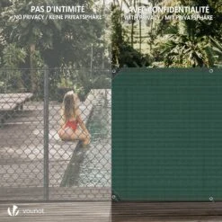 Brise Vue Occultant En HDPE 230g/m² 1.5x20m Avec Attaches De Fixation Vert(Brise Vue Occultant En Hdpe 230g M 1 5x20m Avec Attaches De Fixation Vert) -Boutique Vounot 6 12b64bdd 2a5e 43cb 9a1d 616d74a932b8