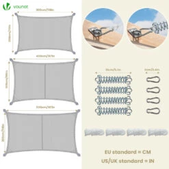 Voile D'ombrage Rectangulaire En Polyester Imperméable Avec Kit De Montage 3x4m Gris Clair(Voile Dombrage Rectangulaire En Polyester Impermeable Avec Kit De Montage 3x4m Gris Clair) -Boutique Vounot 6 191a4850 0891 4cf8 850c 4a9e3c6276a8