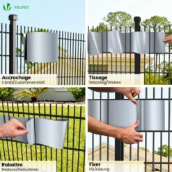 Brise Vue Occultant PVC 450g/m2 19cm X 140m Gris Clair(Brise Vue Occultant Pvc 450g M2 19cm X 140m Gris Clair) -Boutique Vounot 6 25d6b679 a3e2 43ed a9f7 6636a33a6468