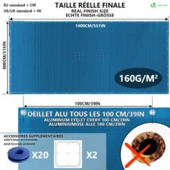 Bache Piscine Rectangulaire En Polyethylene 160 Gr/m2 8x14m Bleue Foncé(Bache Piscine Rectangulaire En Polyethylene 160 Gr M2 8x14m Bleue Fonce) -Boutique Vounot 6 2e7c1116 3dee 4799 8961 10ce4343e4da