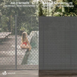 Brise Vue Occultant En HDPE 150g/m² 1.8x20m Avec Attaches De Fixation Gris(Brise Vue Occultant En Hdpe 150g M 1 8x20m Avec Attaches De Fixation Gris) -Boutique Vounot 6 329164a4 195f 4e4f 90ab 23400eaf2c01