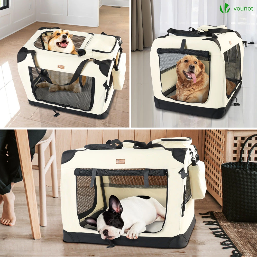 Sac Transport Pliable Chien Chat Caisse Cage Portable 70x52x52cm Beige(Sac Transport Pliable Chien Chat Caisse Cage Portable 70x52x52cm Beige) 6 Sac Transport Pliable Chien Chat Caisse Cage Portable 70x52x52cm Beige(Sac Transport Pliable Chien Chat Caisse Cage Portable 70x52x52cm Beige) – Image 6