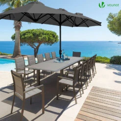 Parasol Jardin Double Aluminium 150 X 300 Cm Gris(Parasol Jardin Double Aluminium 150 X 300 Cm Gris 1) -Boutique Vounot 6 366193c3 abfa 4103 b2c6 21cc593f6e3f