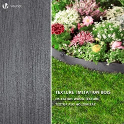 Bordure De Jardin PE Flexible 20M X 8 CM Avec Piquets Gris(Bordure De Jardin Pe Flexible 20m X 8 Cm Avec Piquets Gris) -Boutique Vounot 6 3ec916c2 b913 4b15 96a4 ccceb6d1adae