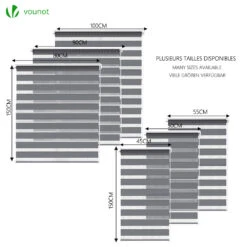 Store Enrouleur Jour Nuit Double 45x150cm Gris(Store Enrouleur Jour Nuit Double 45x150cm Gris) -Boutique Vounot 6 407e2192 d9f3 4686 85c1 552304618813