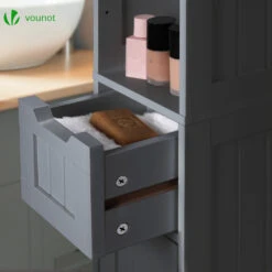 Meuble Rangement Salle De Bain Haut Colonne 180x20x20cm MDF Gris(Meuble Rangement Salle De Bain Haut Colonne 180x20x20cm Mdf Gris) -Boutique Vounot 6 497ebc89 ba01 4476 b0c2 e71d29ecdd20