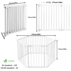 Barriere De Securite Cheminee Pliable 3.75M 6 Panneaux Blanc(Barriere De Securite Cheminee Pliable 3 75m 6 Panneaux Blanc) -Boutique Vounot 6 4fa6219c 4009 4c60 a40c 270df5d70529