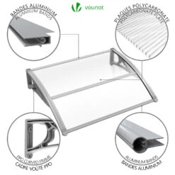 Auvent De Porte Marquise 120x80 Cm Transparent En Polycarbonate Anti UV(Auvent De Porte Marquise 120x80 Cm Transparent En Polycarbonate Anti Uv 1) 12 Auvent De Porte Marquise 120x80 Cm Transparent En Polycarbonate Anti UV(Auvent De Porte Marquise 120x80 Cm Transparent En Polycarbonate Anti Uv 1) -Boutique Vounot 6 5472063e 38fc 42db 8d99 c6813e65c16b