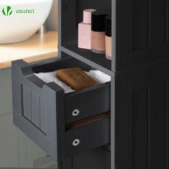 Meuble Rangement Salle De Bain Haut Colonne 180x20x20cm MDF Noir(Meuble Rangement Salle De Bain Haut Colonne 180x20x20cm Mdf Noir) -Boutique Vounot 6 5b8f7dc5 5909 4400 8a51 ceaa5ba8be27