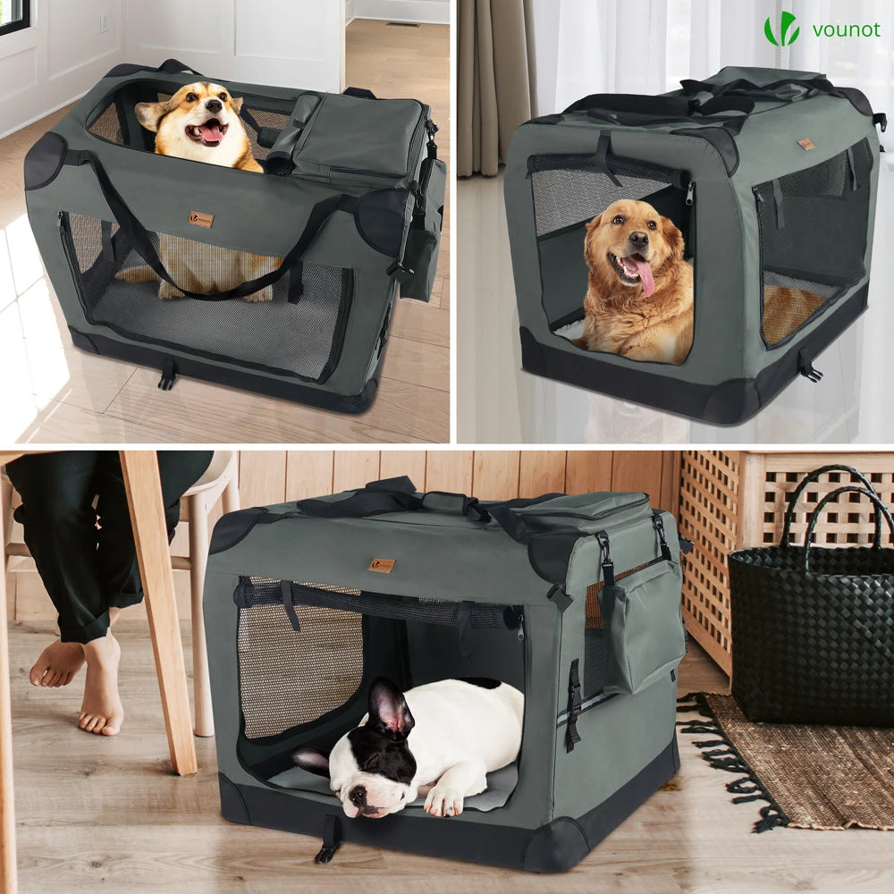 Sac Transport Pliable Chien Chat Caisse Cage Portable 82x60x60cm Gris(Sac Transport Pliable Chien Chat Caisse Cage Portable 82x60x60cm Gris) 6 Sac Transport Pliable Chien Chat Caisse Cage Portable 82x60x60cm Gris(Sac Transport Pliable Chien Chat Caisse Cage Portable 82x60x60cm Gris) – Image 6