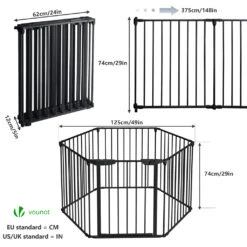 Barriere De Securite Cheminee Pliable 3.75M 6 Panneaux Noir(Barriere De Securite Cheminee Pliable 3 75m 6 Panneaux Noir) -Boutique Vounot 6 6f89a2f3 c7ad 49a6 a42c 50ed60ca4cc1