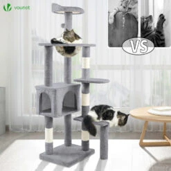 Arbre à Chat 138cm Avec Griffoir Plateforme Niche Et Capsule Spatiale Gris(Arbre A Chat 138cm Avec Griffoir Plateforme Niche Et Capsule Spatiale Gris) -Boutique Vounot 6 7225f0fa a281 409d a460 d7a7c2d1c529