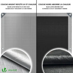 Bâche De Protection En Polyéthylène Resistant Et Impermeable 180g/m² Gris Et Noir 3x5m(Bache De Protection En Polyethylene Resistant Et Impermeable 180g M Gris Et Noir 3x5m) -Boutique Vounot 6 7de1f475 87ad 44da 9962 ddfaab2c57a2