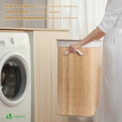 Panier A Linge En Bambou Rectangulaire Double Compartiments Avec Couvercle 100L(Panier A Linge En Bambou Rectangulaire Double Compartiments Avec Couvercle 100l) -Boutique Vounot 6 8c97dd94 6abb 4ccc bf88 d1cdd9849639