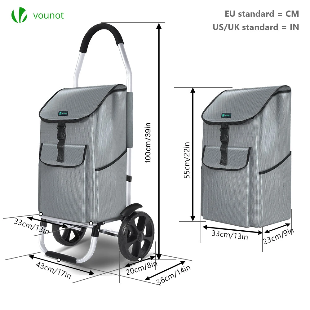 Chariot De Course Pliable Aluminium 2 Roues Gris(Chariot De Course Pliable Aluminium 2 Roues Gris) 6 Chariot De Course Pliable Aluminium 2 Roues Gris(Chariot De Course Pliable Aluminium 2 Roues Gris) – Image 6