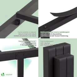 Cadre De Lit Metal Avec Fixation Sommier Et Hauteur 36cm 90x190cm Noir(Cadre De Lit Metal Avec Fixation Sommier Et Hauteur 36cm 90x190cm Noir) -Boutique Vounot 6 a0e8a8a0 49b7 4510 82f3 62219242f637