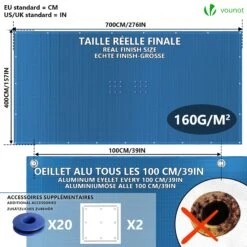 Bache Piscine Rectangulaire En Polyethylene 160 Gr/m2 4x7m Bleue Foncé(Bache Piscine Rectangulaire En Polyethylene 160 Gr M2 4x7m Bleue Fonce) -Boutique Vounot 6 acd07f59 a890 4cbf b3e4 ef09277d47d1