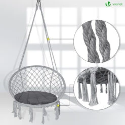 Fauteuil Suspendu Avec Coussin Rond Gris(Fauteuil Suspendu Avec Coussin Rond Gris) -Boutique Vounot 6 b5664cc8 4a25 4df4 857d 81e86c227ca8