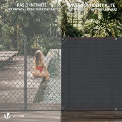 Brise Vue Occultant En HDPE 230g/m² 1.5x20m Avec Attaches De Fixation Anthracite(Brise Vue Occultant En Hdpe 230g M 1 5x20m Avec Attaches De Fixation Anthracite) -Boutique Vounot 6 c36cac65 9f71 481e 84da 02214e1b6a9d