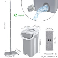Balai Microfibre Et Seau Essoreur Avec 6 Serpillères Réutilisables Balai Plat Double Compartiment Gris(Balai Microfibre Et Seau Essoreur Avec 6 Serpilleres Reutilisables Balai Plat Double Compartiment Gris) -Boutique Vounot 6 c4a6ccc1 3e52 49e5 bc9d d5c5dab075bb