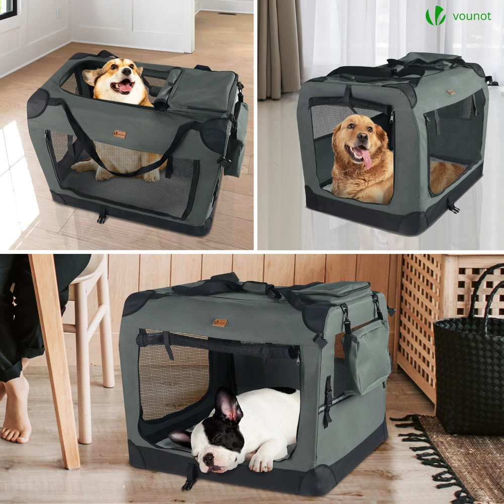 Sac Transport Pliable Chien Chat Caisse Cage Portable 70x52x52cm Gris(Sac Transport Pliable Chien Chat Caisse Cage Portable 70x52x52cm Gris) 6 Sac Transport Pliable Chien Chat Caisse Cage Portable 70x52x52cm Gris(Sac Transport Pliable Chien Chat Caisse Cage Portable 70x52x52cm Gris) – Image 6
