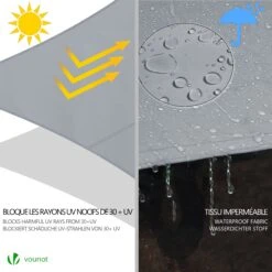 Voile D’ombrage Triangle Imperméable Polyester Avec Corde 3x3x3m Gris(Voile D Ombrage Triangle Impermeable Polyester Avec Corde 3x3x3m Gris) -Boutique Vounot 6 cac7ceef 4ac5 496d aff1 17e9d12eda21