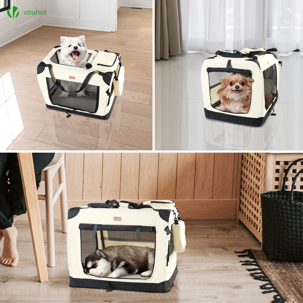 Sac Transport Pliable Chien Chat Caisse Cage Portable 50x35x36cm Beige(Sac Transport Pliable Chien Chat Caisse Cage Portable 50x35x36cm Beige) 6 Sac Transport Pliable Chien Chat Caisse Cage Portable 50x35x36cm Beige(Sac Transport Pliable Chien Chat Caisse Cage Portable 50x35x36cm Beige) – Image 6