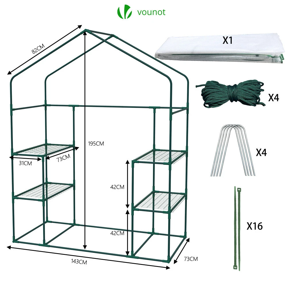 Serre De Jardin Avec Etageres Et Bache PE Renforcee 135g/m2 143x73x195cm(Serre De Jardin Avec Etageres Et Bache Pe Renforcee 135g M2 143x73x195cm) 6 Serre De Jardin Avec Etageres Et Bache PE Renforcee 135g/m2 143x73x195cm(Serre De Jardin Avec Etageres Et Bache Pe Renforcee 135g M2 143x73x195cm) – Image 6