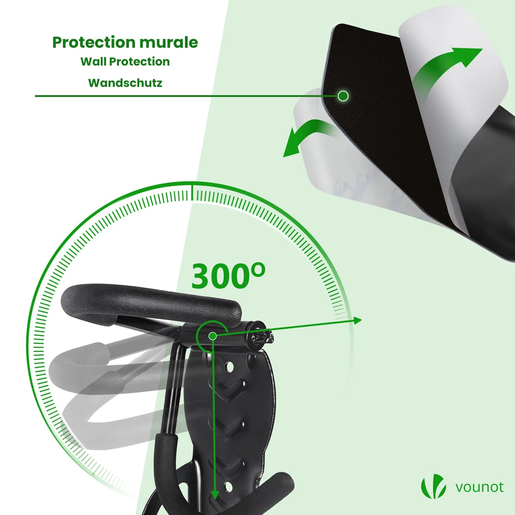 Lot De 4 Supports De Velo Mural Avec Coussinets De Protection Noir(Lot De 4 Supports De Velo Mural Avec Coussinets De Protection Noir) 6 Lot De 4 Supports De Velo Mural Avec Coussinets De Protection Noir(Lot De 4 Supports De Velo Mural Avec Coussinets De Protection Noir) – Image 6