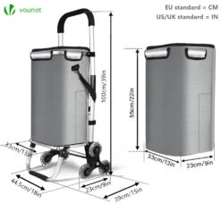 Chariot De Courses Pliable Monte Escalier Aluminium Avec Sac Isotherme Gris(Chariot De Courses Pliable Monte Escalier Aluminium Avec Sac Isotherme Gris 1) -Boutique Vounot 6 dd868b7d ffa8 4a17 ba5d 72b6761b9214