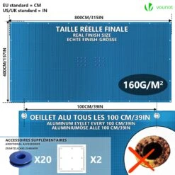 Bache Piscine Rectangulaire En Polyethylene 160 Gr/m2 4x8m Bleue Foncé(Bache Piscine Rectangulaire En Polyethylene 160 Gr M2 4x8m Bleue Fonce) -Boutique Vounot 6 e3cf5e7a b77f 467c 9e55 c036bb16c38f