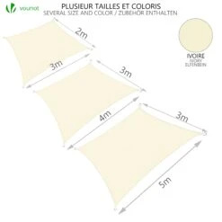 Voile D’ombrage Rectangulaire Imperméable Polyester Avec Corde 3x5m Beige(Voile D Ombrage Rectangulaire Impermeable Polyester Avec Corde 3x5m Beige) -Boutique Vounot 6 e823badc 254b 4761 a480 92b5909852bf