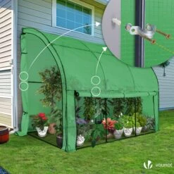 Serre De Jardin Hivernage Murale Adossee Avec Bache PE 300x100x180cm Vert(Serre De Jardin Hivernage Murale Adossee Avec Bache Pe 300x100x180cm Vert) -Boutique Vounot 6 e864dd98 db35 4736 b6ef 68b1a179a5f1