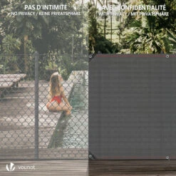 Brise Vue Occultant En HDPE 230g/m² 1.5x20m Avec Attaches De Fixation Gris(Brise Vue Occultant En Hdpe 230g M 1 5x20m Avec Attaches De Fixation Gris) -Boutique Vounot 6 fe6f6d13 3fd0 4ce6 813c 7c1e61f62e69