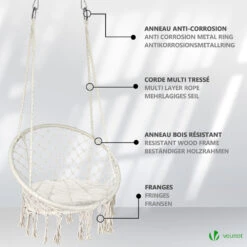 Fauteuil Suspendu Avec Coussin Rond Beige(Fauteuil Suspendu Avec Coussin Rond Beige) -Boutique Vounot 7 0d2a377f 38f4 4df7 9015 f0a25a93be41